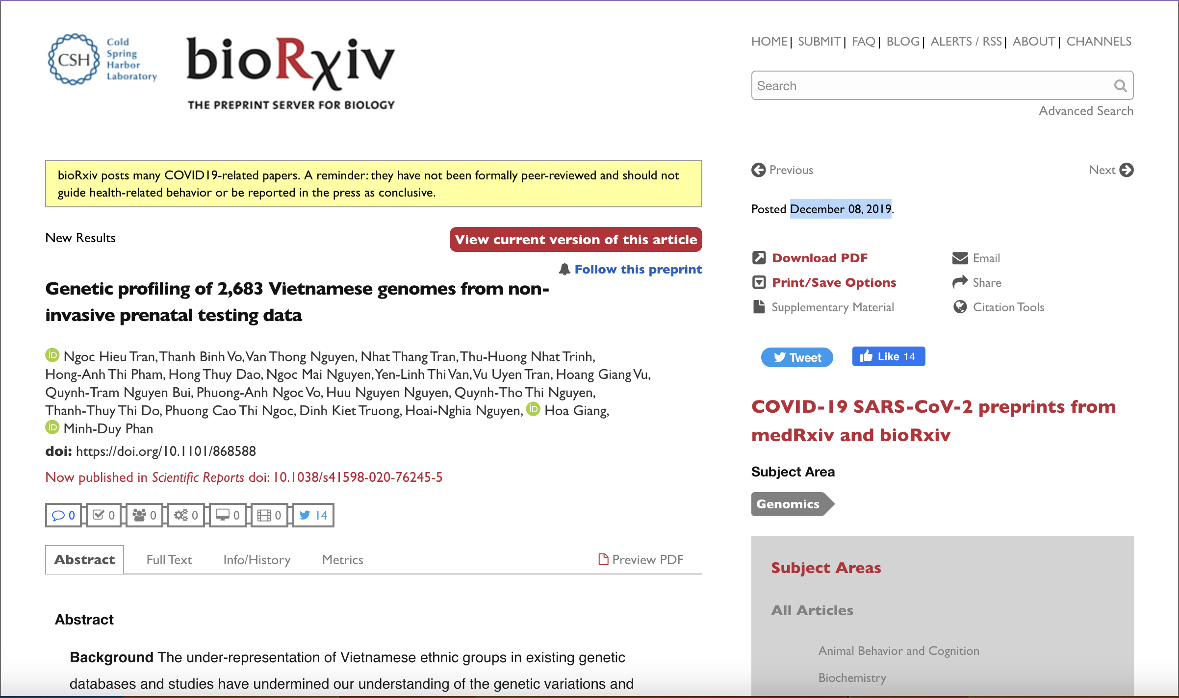 Genetic profiling of 2,683 Vietnamese genomes from non-invasive prenatal testing data