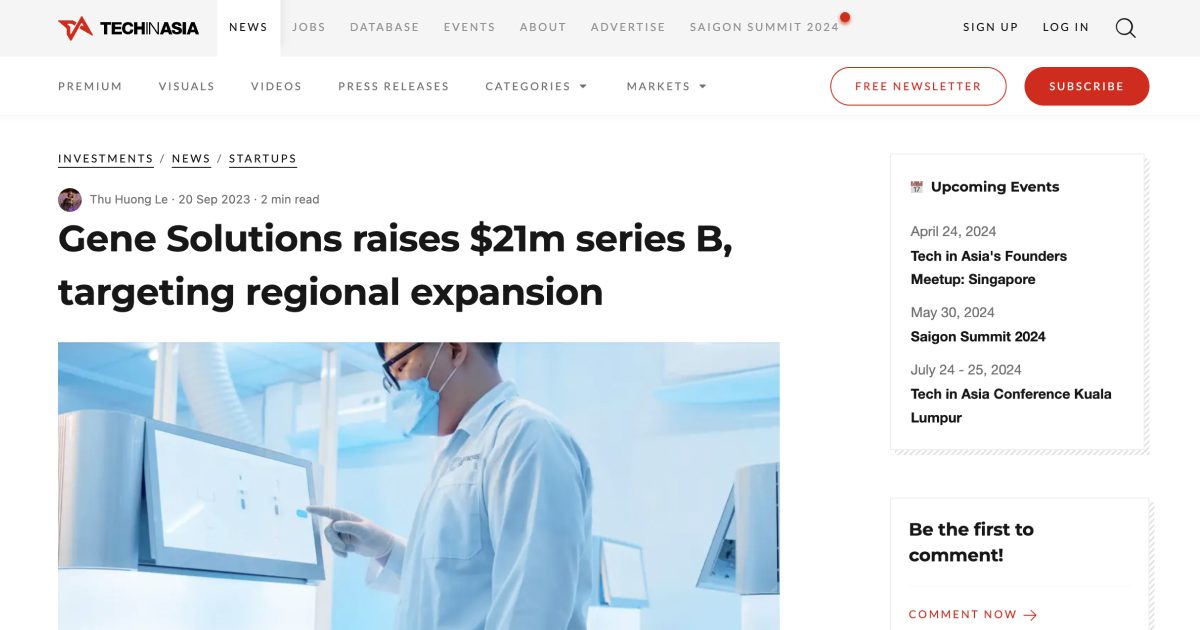 Gene Solutions raises $21m series B, targeting regional expansion
