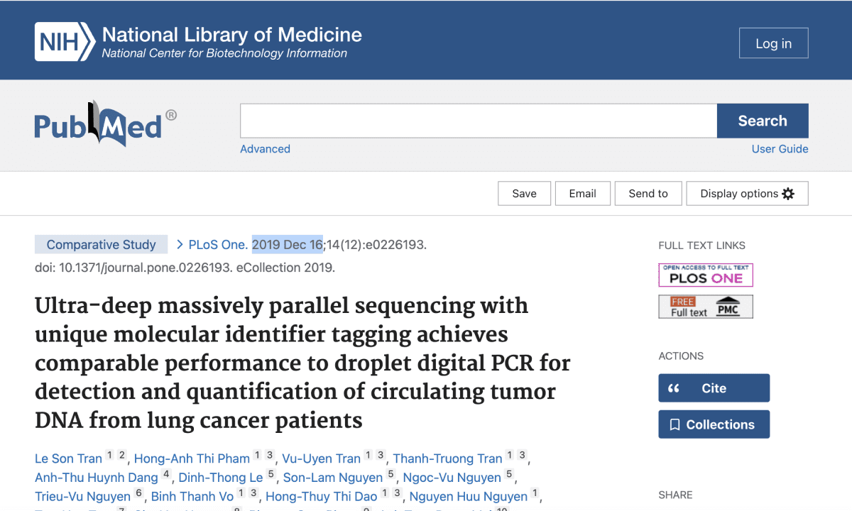 Ultra-deep massively parallel sequencing with unique molecular identifier tagging achieves comparable performance to droplet digital PCR for detection and quantification of circulating tumor DNA from lung cancer patients